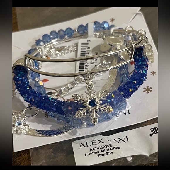 NWT Alex and Ani Snowflake Bracelet Set of 5 - Picture 1 of 6